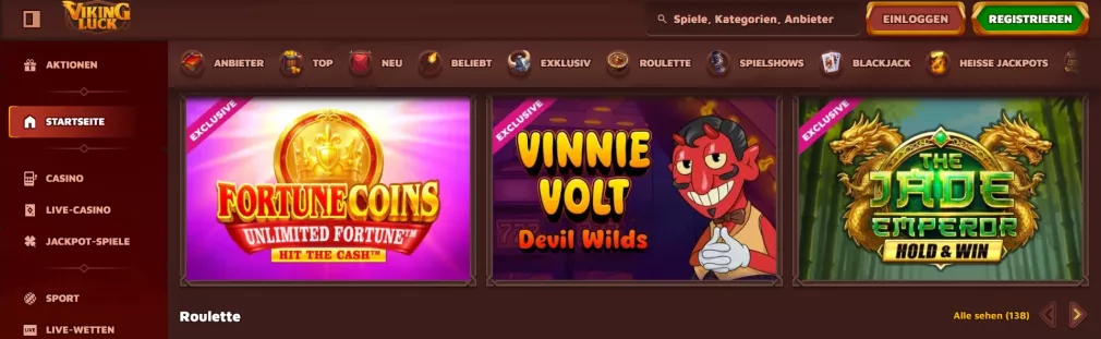 Vikingluck Casino – 100% bis zu 500 € Bonus + 200 Freispiele + 1 Bonus Crab für neue Spieler